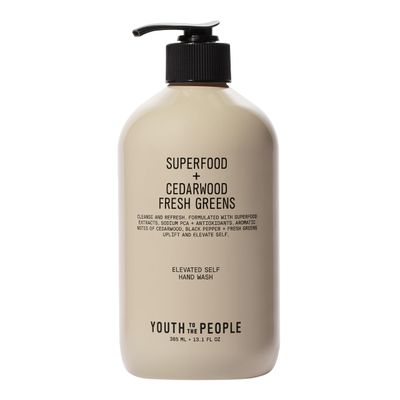 Youth To The People Superfood Antioxidant Hand Wash (13.1 fl oz), Kale Green Tea Cleanser for Dry Hands, Aromatic Fragrance of Fresh Greens, Cedarwood, Black Pepper, Plant-Based Surfactants, Vegan