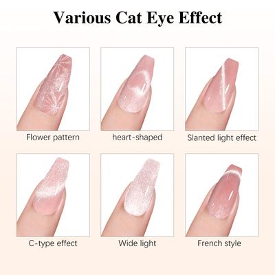 C12rtive 4 in 1 Cat Eye Magnet for Nails,Professional Nail Magnet Stick with Heart Shaped Cat Eye Magnet Tool for Cat Eye Gel Nail Polish,Suitable for Personal DIY, Nail Studio or Nail