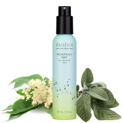 Pacifica Hair Mist Perfume &amp; Full Body Spray for Women - Montana Sky Body Mist Fragrance w/Cedarwood, Elderflower, Black Pepper, Sage &amp; Sandalwood Clean Beauty Alcohol-Free, Vegan &amp; Cruelty-Free 5 oz