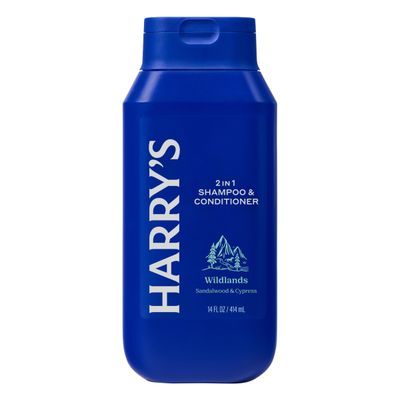 Harrys Mens 2 in 1 Shampoo and Conditioner for All Hair Types - New Wildlands Scent - (3 Pack) 14 fl oz - No Parabens or Sulfates