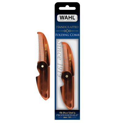 Wahl Beard &amp; Mustache Folding Comb for Mens Grooming - Handcrafted &amp; Hand Cut with Cellulose Acetate - Smooth, Rounded Tapered Teeth - Model 3326