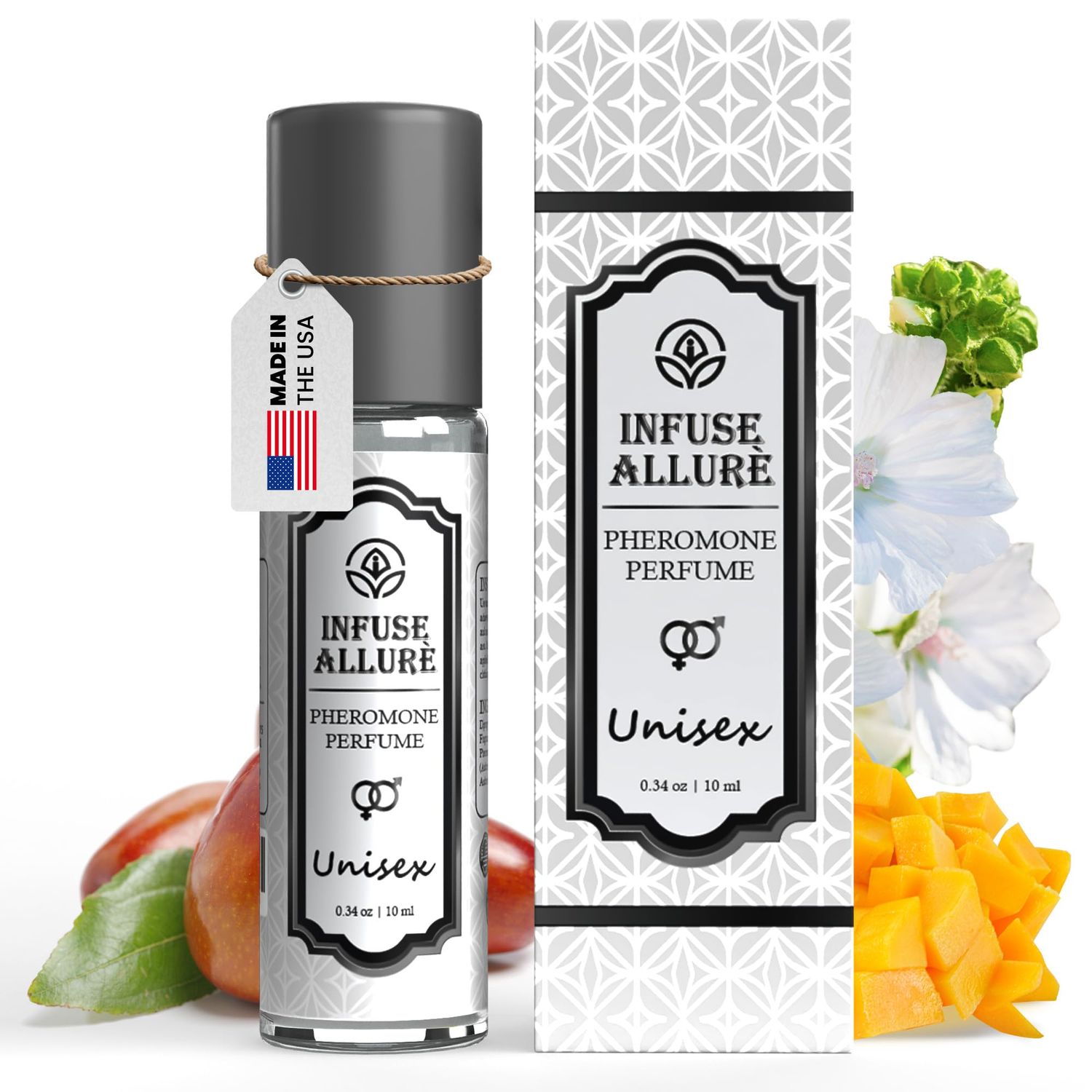 Infuse Allur - Gender Neutral Pure Jojoba Oil Base Formula Pheromones Perfume - Premium Attraction-Long Lasting -Boosting Perfume - Enhanced French Pheromones Blend - Unisex For Men and Women 10ml