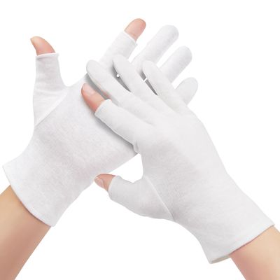 4 Pairs Cotton Moisturizing Gloves Touchscreen, 100 White Cotton Gloves for Dry Hands, Eczema, Sleeping, Overnight, Lotion, Spa Treatment, Moisturizing Night Gloves
