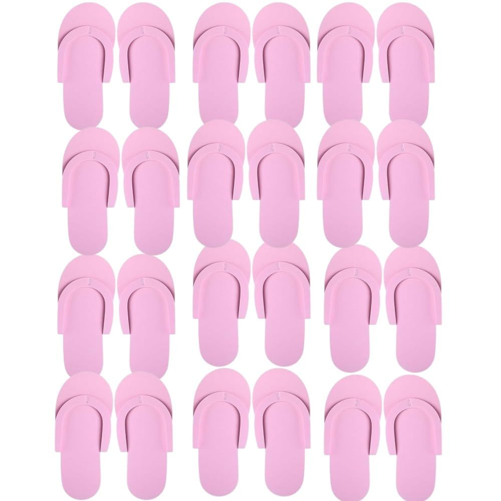 Khakho Pedicure Slippers Disposable Flip Flops for Pedicures 12 Pair Pink Pedicure Flip Flops for Women Salon Spa Beach Party Guests