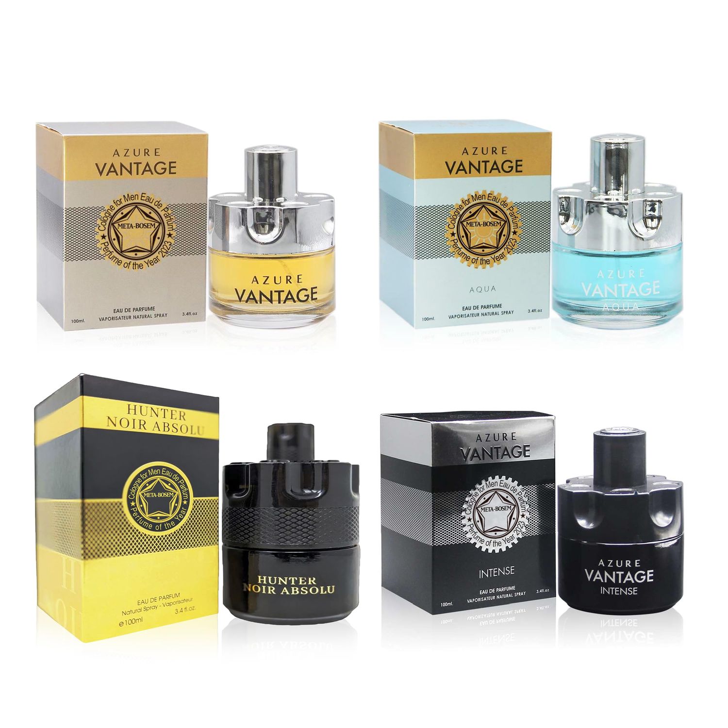 META-BOSEM Set Mens Cologne Collection, Eau de Parfum Natural Spray - Woody Notes - Great for Holidays Each 3.4 Fl Oz