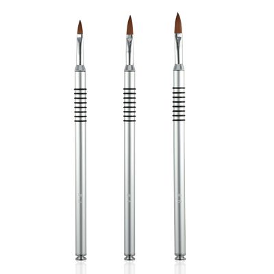 QIYUDA 3 Pack 3d Nail Art Brush for Acrylic, Flower Brush for Acrylic Nails Kolinsky with Non-slip Handle (Size 2/4/6)