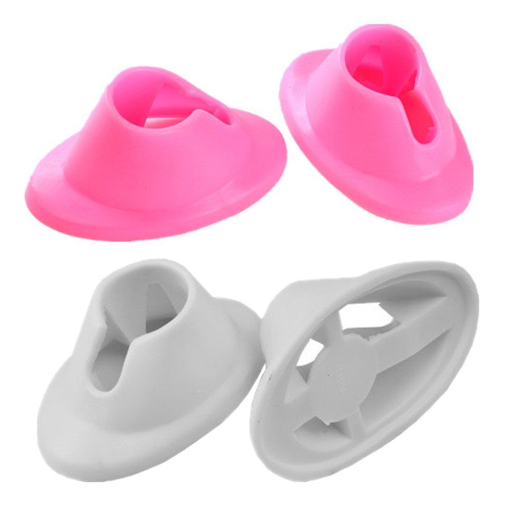 GBSTORE 4 Pcs Anti-spill Nail Polish Bottle Stand Soft Rubber Nail Polish Bottle Holder Nail Art Manicure Tools for Nail Organizer Display (White and Pink)