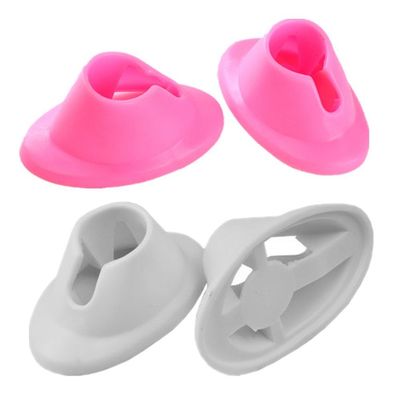 GBSTORE 4 Pcs Anti-spill Nail Polish Bottle Stand Soft Rubber Nail Polish Bottle Holder Nail Art Manicure Tools for Nail Organizer Display (White and Pink)