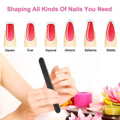 12Pcs Coarse Nail File Set Professional, Emery Boards for Nails 100/180 Grit, Heavy Duty Nail Files for Acrylic/Gel/Natural Nails, Large Nail Filer for Home and Salon Use