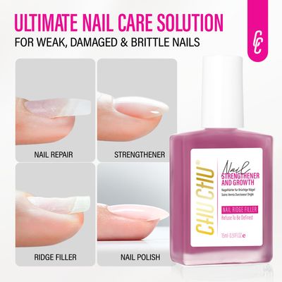 Nail Repair for Women: 8 in 1 Dusty Rose Nail Hardener Strengthener Extra Strong and Growth - Protein Nail Polish Hardener Ridge Filler Concealer for Weak and Damaged Nails 15ml