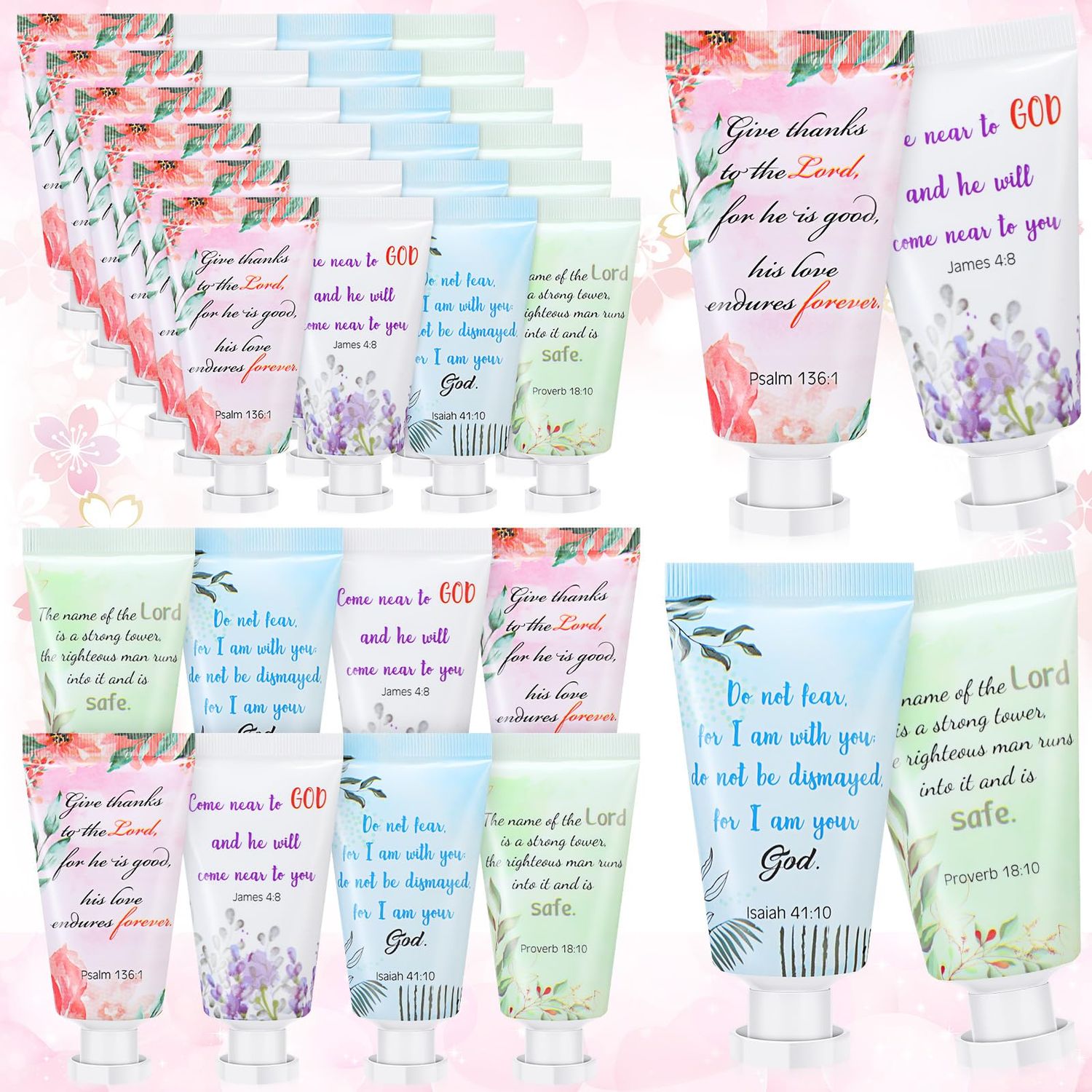 Landhoow 36 Pack Christian Hand Cream Bulk for Women Bible Travel Hand Lotion Set Graduation Religious Bible Verse Gift Set for Church Vbs School Nurse Teacher Wedding Homeless