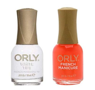 French Manicure Duo Kit Nail Polish, Orly Nail Lacquer, White Tips and Bare Rose, 0.6 oz each