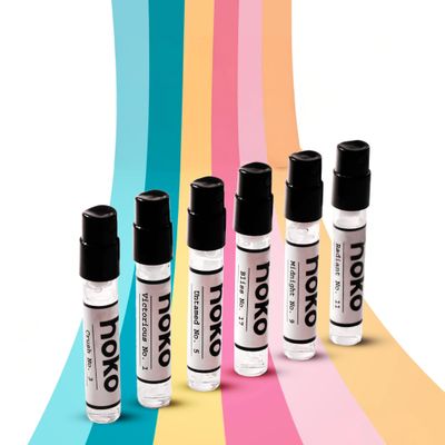 HOKO Perfume Sample Set for Women &amp; Men | 6 Extrait de Parfum (12ml total) | Inspired by Designer Scents | Long-Lasting, Vegan, 30 Oil, Luxury Fragrance Kit