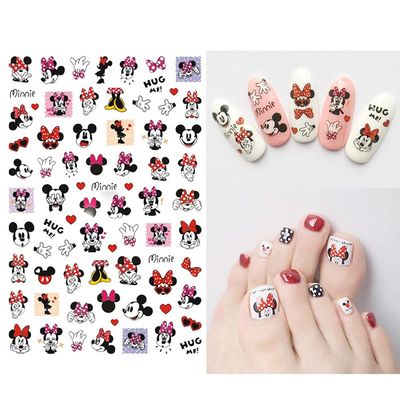 Cartoon Nail Art Stickers Decal 3D Self-Adhesive Nail Decals Cute Cartoon Nail Art Supplies Luxury Designer Nail Stickers for Women Kids Girls Manicure Acrylic Nails Decoration Accessories 8 Sheets