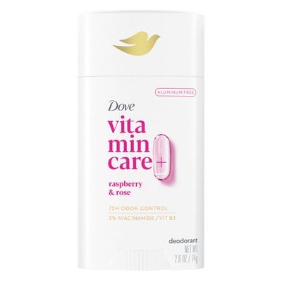 Dove VitaminCare Aluminum Free Deodorant Stick for 72H Odor Protection Raspberry &amp; Rose Breathable Deodorant for Women 2.6 oz