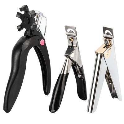 3 Pieces Acrylic Nail Clippers, Adjustable Nail Tip Cutter with Sizer and Catcher, Stainless Steel False Nail Clipper for Acrylic Nails with Length Nail Clippers for Acrylic Nails with Length Measure