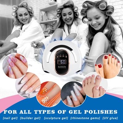 W&amp;H UV LED Nail Dryer 168W Faster Gel Nail Curing Lamp for Gel Polish and Regular Polish Professional Machine Pedicure Manicure Fingernail and Toenail Nail (White 168W)