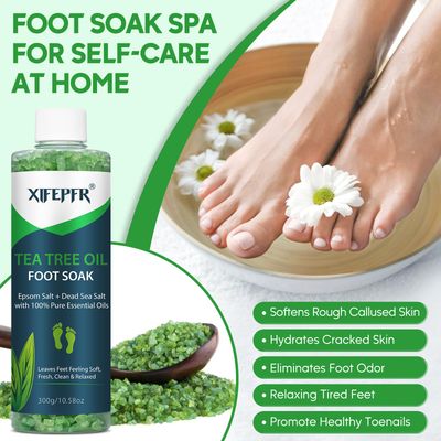 XIFEPFR Pedicure Foot Spa Tea Tree Oil Foot Soak & Urea Cream 40 with Foot File Callus Remover, Soothes Sore Tired Feet, Moisturizes Dry Cracked Heels, Feet Care Kit for Women Men