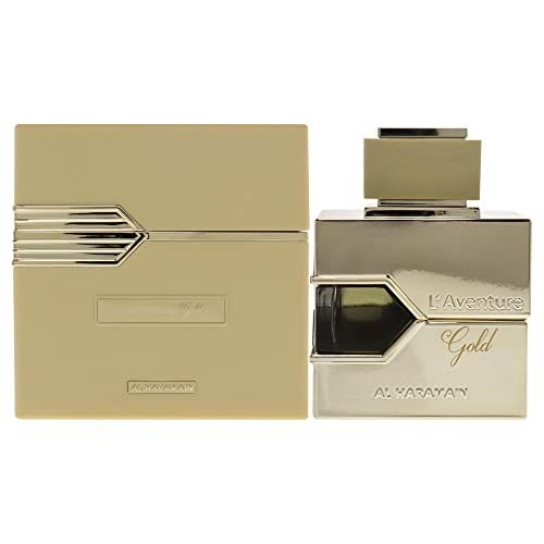 Al Haramain LAventure Gold - Arabian Perfume for Women - Long Lasting Floral Woody Musk Fragrance with Notes of Bergamot, Jasmine, Musk, Sandalwood, Vanilla - Arabic Eau de Parfum - 3.4 oz EDP Spray