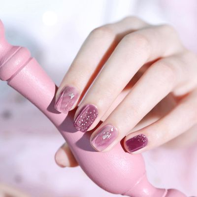 MOOYIYAN Semi Cured Gel Nail Strips|Works with Any UV/LED Lamps|20 Pcs Gel Nail Stickers|Long-Lasting Two Weeks and Easy to Apply & Remove|Butterflies Fly