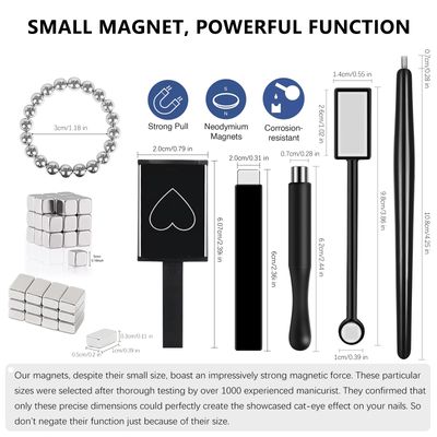 JFIYUOMCI 72Pcs Nail Magnet Tool Set, Cat Eye Gel Nail Polish Magnet Wand, Magnetic Nail Polish, Cat Eye Magnet for Nails, Cat Eye Magnets Tool Nail Design Tools Nail Art Accessories