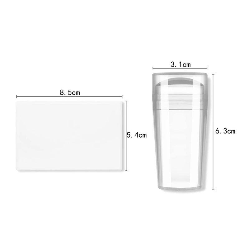 2.8CM Head Clear Jelly Silicone Nail Art Stamper Scraper with Cap Transparent Stamping Polish Transfer Templates Tools Manicure,Clear Silicone French Tip Nail Stamp