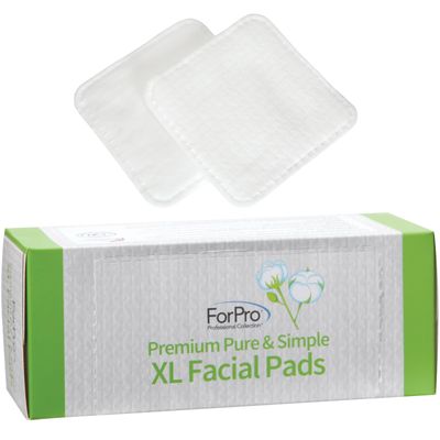 ForPro Premium Pure &amp; Simple XL Facial Pads, Triple Layered Ultra Soft Disposable Makeup Remover Pads, 100 Vegan &amp; Cruelty-Free, 60-Count
