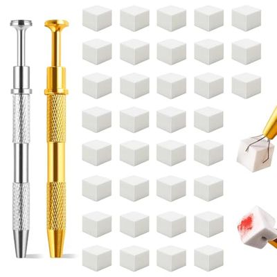 Eiito 100Pcs Soft Nail Sponges for Ombre, With 2Pack Grabbing Pen, Aura Manicure Nail Art Tools (Silvergold)