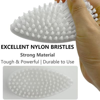 GKETN Hand and Nail Brush for Cleaning Fingernails Fingers Nylon Firm Stiff Bristles Heavy Duty Scrub Clean Brushes for Mechanics Gardeners, White, 1PC