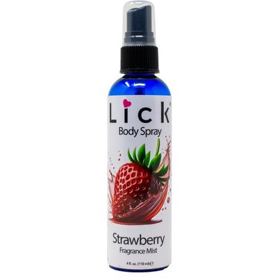 LICK Strawberry Scented Body Spray - Sweet Berry Fragrance Mist - 4 fl oz