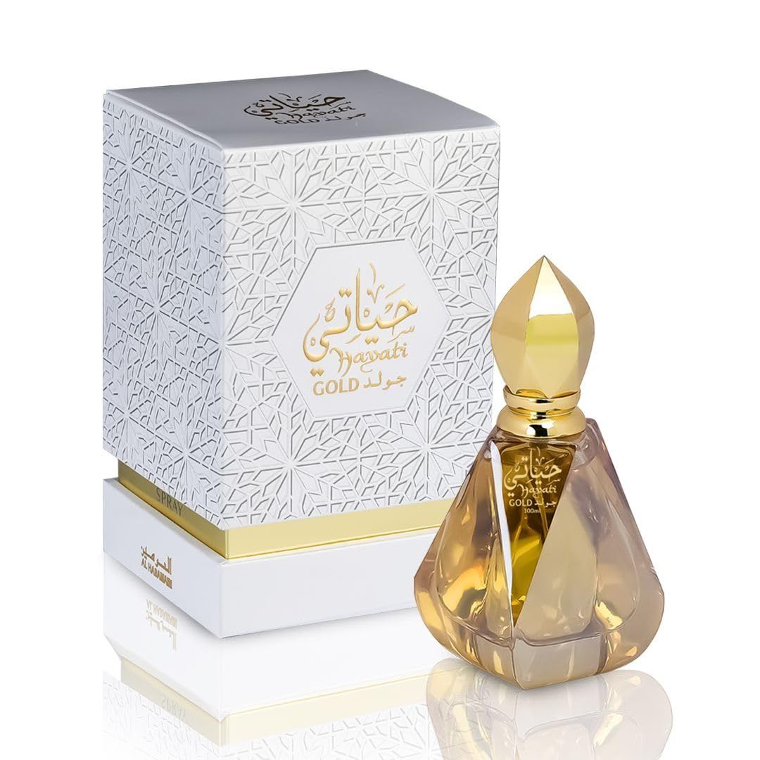 Al Haramain Hayati Gold - Perfume for Women and Men - Timeless Allure - Sweet Perfume with Vanilla, Musk, and Tolu Balsam Notes - 3.33 oz EDP Spray