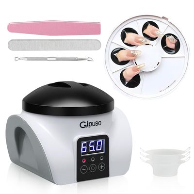 Electric Nail Soaking Bowl, Adjustable temperatureWith temperature displayGel Nail Polish Soak off Bowl, Acetone Soaking Bowl, 50 Faster Soaking, Soak &amp; Steam Mode, Acrylic Nail Dip Powder Remover