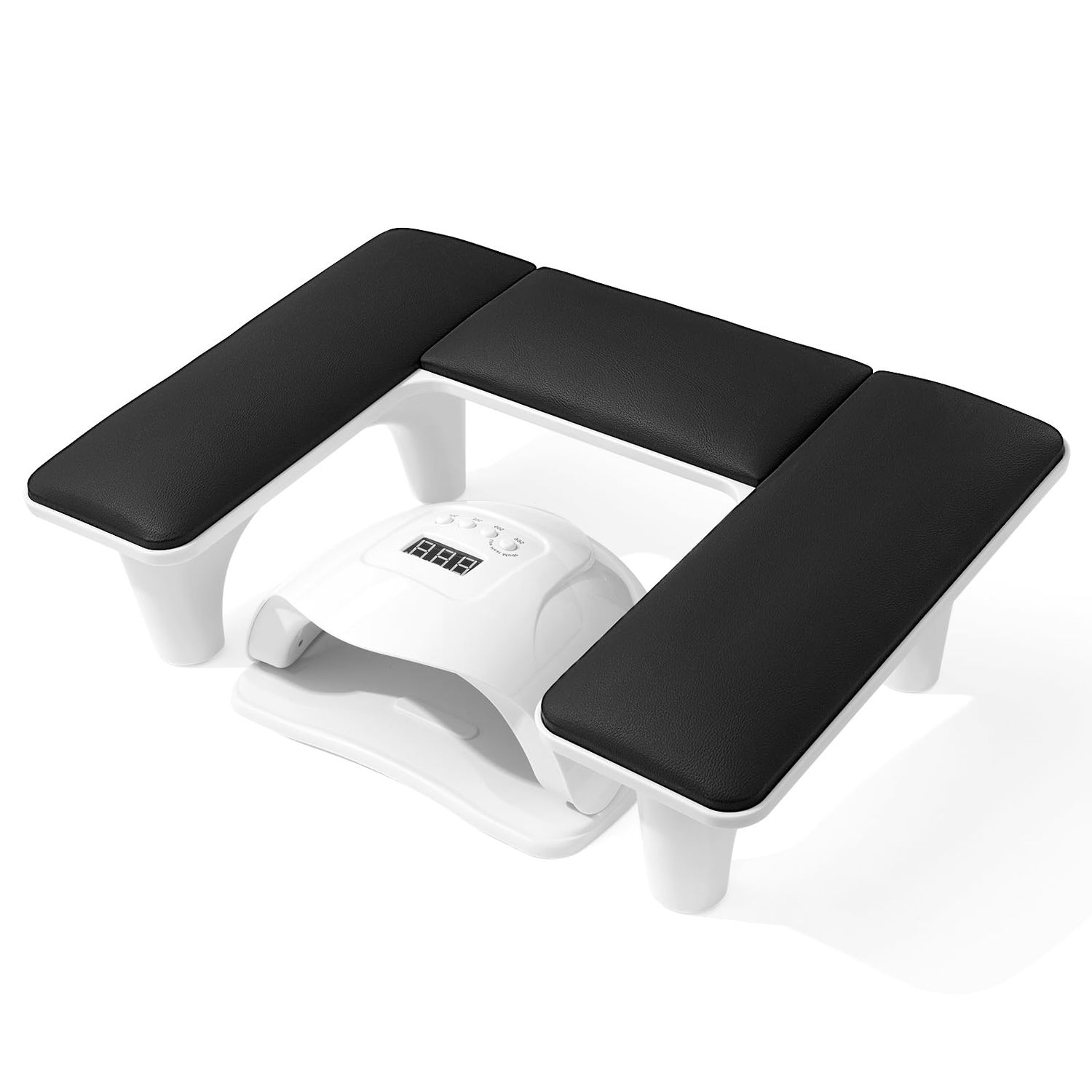 Quaferen Arm Rest for Nails Tech, U-Shaped Nail Arm Rest for Acrylic Nails, Non-Slip Hand Rest Pillow for Nails Tech, Soft Leather Nail Hand Rest Cushion for Manicure Salon Use (Black)