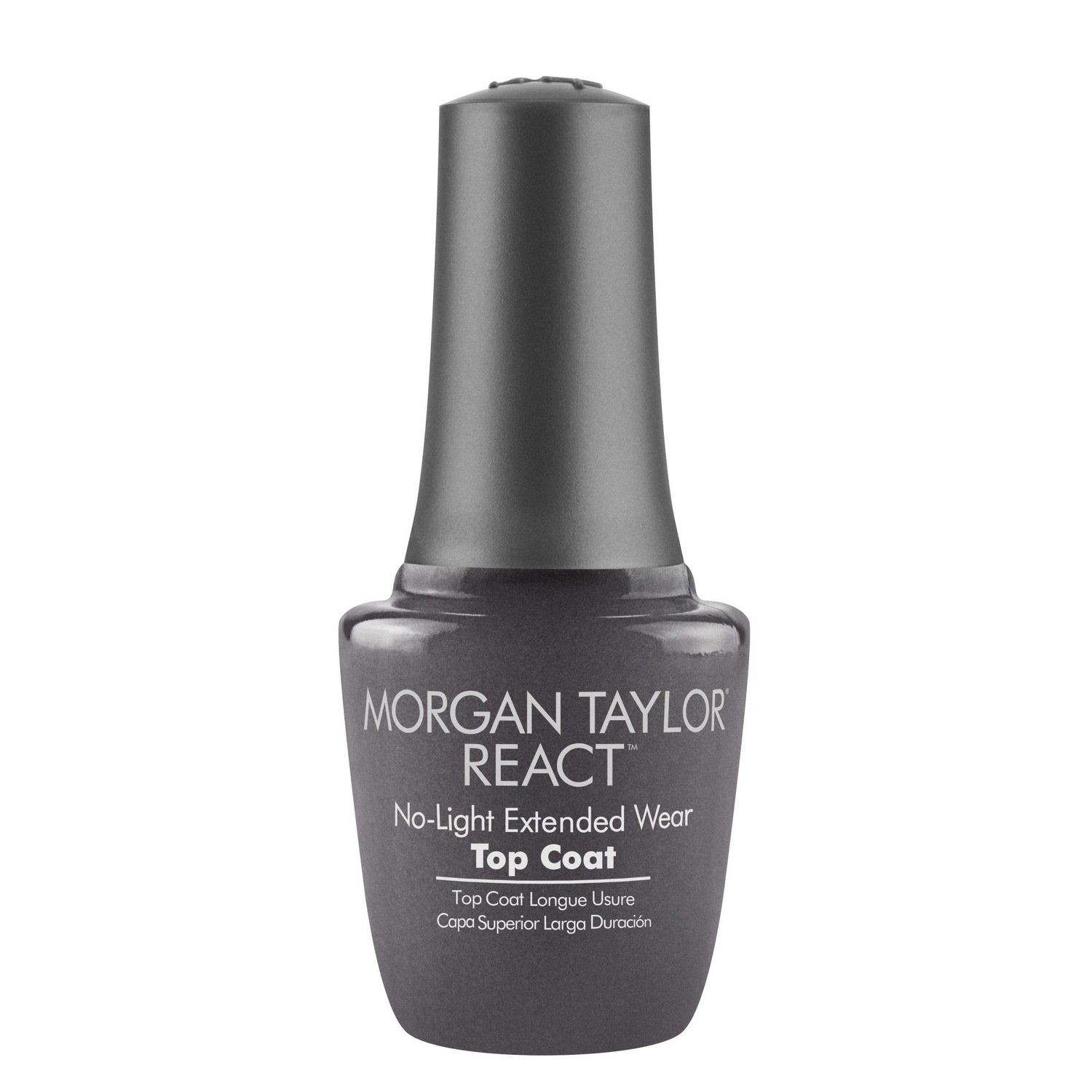 Morgan Taylor REACT Top Coat - Gelish Infused Technology for Long-Lasting Shine &amp; Chip Resistance, No LED Light Needed, Easy Soak-Free Removal, Professional Nail Lacquer Top Coat, 0.5 oz.