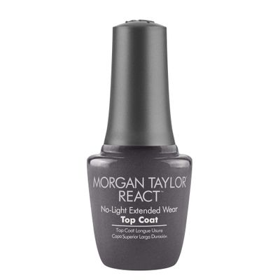 Morgan Taylor REACT Top Coat - Gelish Infused Technology for Long-Lasting Shine &amp; Chip Resistance, No LED Light Needed, Easy Soak-Free Removal, Professional Nail Lacquer Top Coat, 0.5 oz.