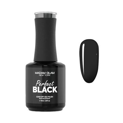 Madam Glam Perfect Gel Polish 15ml - UV LED Color 0.5oz / 15ML Super Long Lasting (Black, 0.5 Fl Oz)