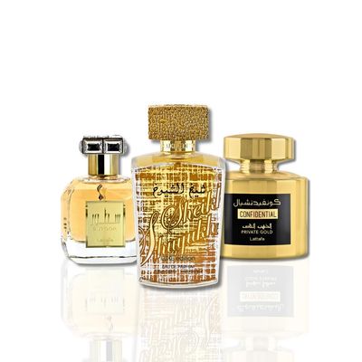 Lattafa Perfumes Sutoor,Sheikh Al Shuyukh Luxe Edition &amp; Confidential Private Gold EDP-100Ml (3.4Oz)