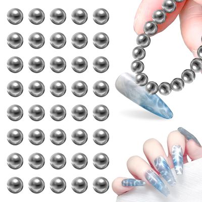 JERCLITY 40 Pieces Cat Eye Magnet for Nails Nail Art Round Magnetic Beads Water Ripple Effect Cat Eye Nail Art Magnet Beads for Cat Eye Gel Polish Nail Art5mm