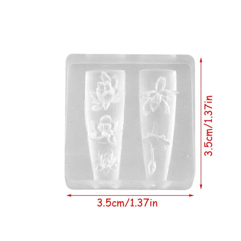 3D Lotus Flower Nail Design Nail Art Silicone Molds,Lotus Carving Template Nail Art Mold Resin Molds Classic Floral Lotus Leaf Nail Decor Nail Stencils Silicone Mold Nail Supplies Nail Accessories