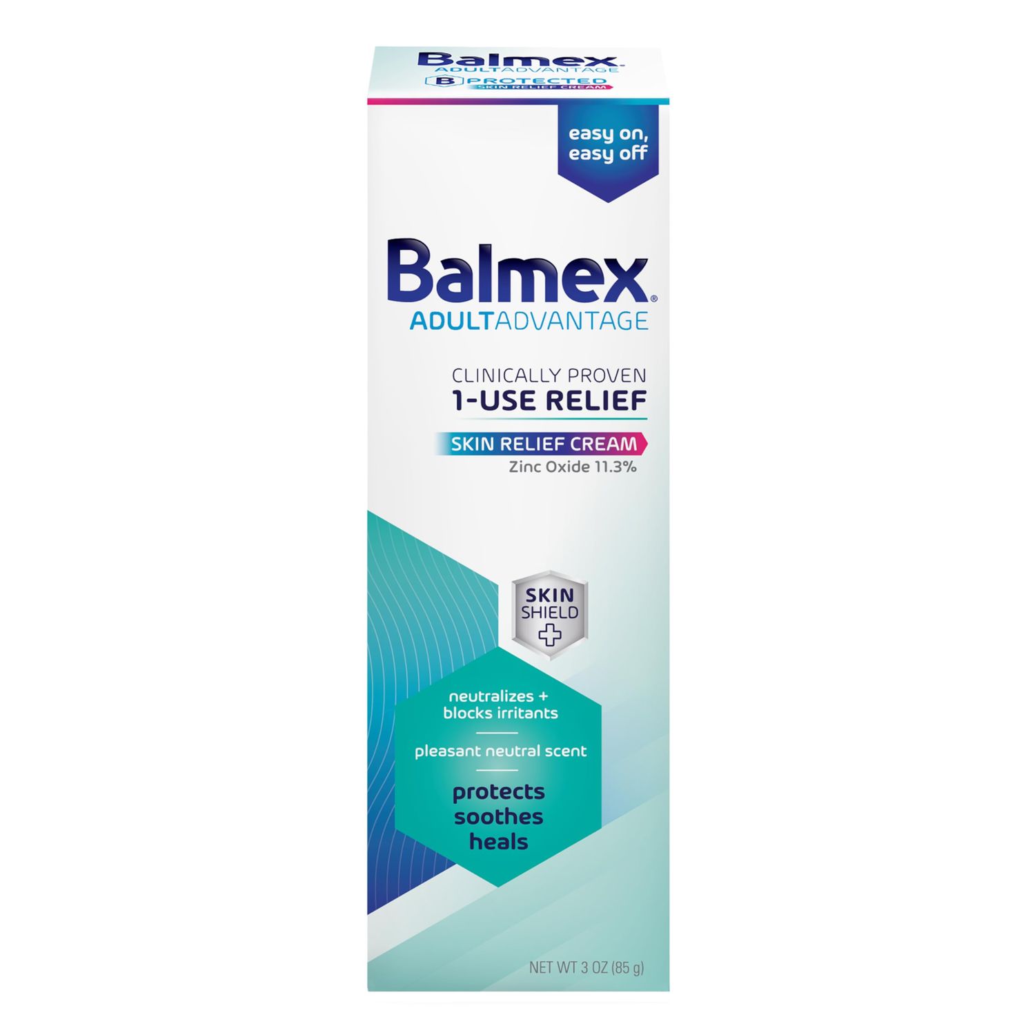 Balmex Adultadvantage Bprotected Skin Relief Cream, With Skinshield Technology, 3 Ounce