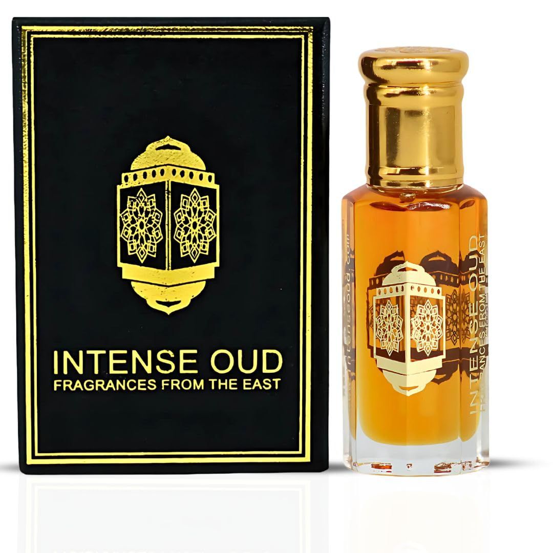 INTENSE OUD Jasmin Arabian Perfume Oil for Men &amp; Women, Long Lasting Alcohol-Free Concentrated Fragrance, 12ml (0.40 oz) in Black Gift Box, White Jasmine &amp; Vanilla Notes