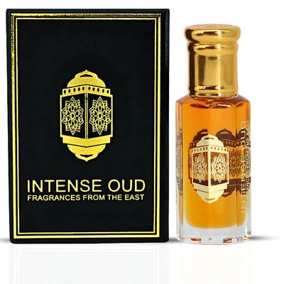 INTENSE OUD Jasmin Arabian Perfume Oil for Men &amp; Women, Long Lasting Alcohol-Free Concentrated Fragrance, 12ml (0.40 oz) in Black Gift Box, White Jasmine &amp; Vanilla Notes