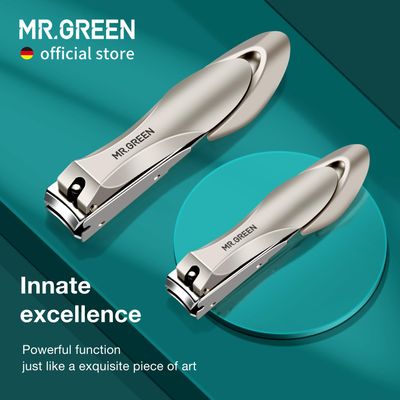 MR.GREEN Nail Clippers Stainless Steel Anti Splash Fingernail Cutter Manicure Tools Bionics Design Pedicure Scissor Nail Trimmer (Nail Clipper Two-Pack (MediumLarge))