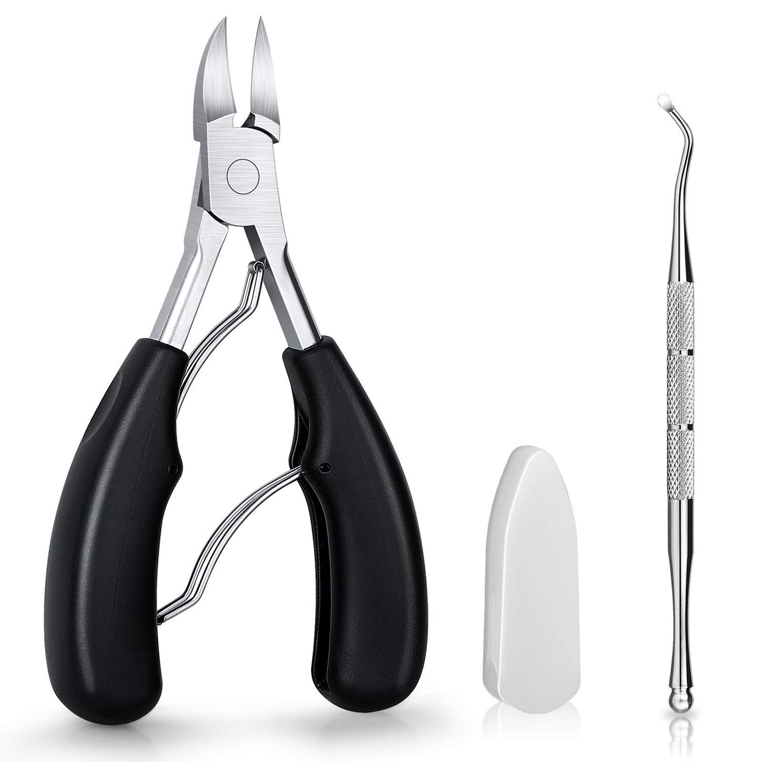 Toenail Clippers, Medical Grade Toe Nail Trimmer, Nail Clippers for Thick Nails or Ingrown Toenail Tool, Stainless Steel Sharp Pedicure Toe Nail Clippers Adult. (Black)