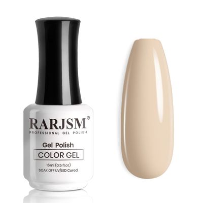 RARJSM Gel Nail Polish Nude Opaque Beige Skin Tone Milky Gel Polish 15ml Neutral Color Soak Off UV LED Cured Nail Gel Polish for Nail Art French Manicure Salon DIY Home 1 Piece
