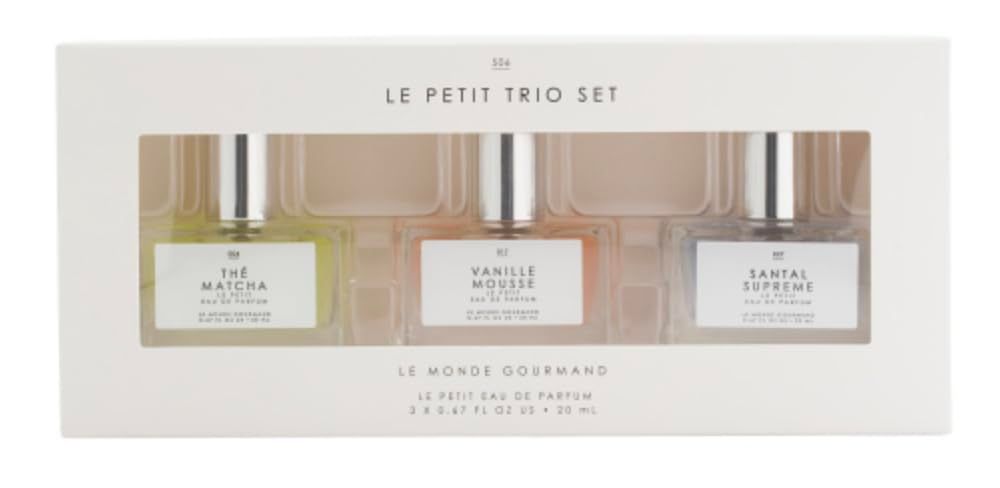 Tru Fragrance Gourmand THE MATCHA, VANILLE MOUSSE, SANTAL SUPREME Eau de Parfum Petite Trio Set 0.67 fl oz