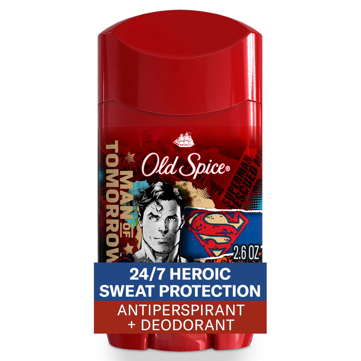 Old Spice Antiperspirant and Deodorant for Men, 24/7 Freshness &amp; Lasting Scent, 24/7 Long Lasting Sweat &amp; Odor Protection, Smell Like a Hero, Superman, Bright Citrus and Cosmos Scent, 2.6 oz