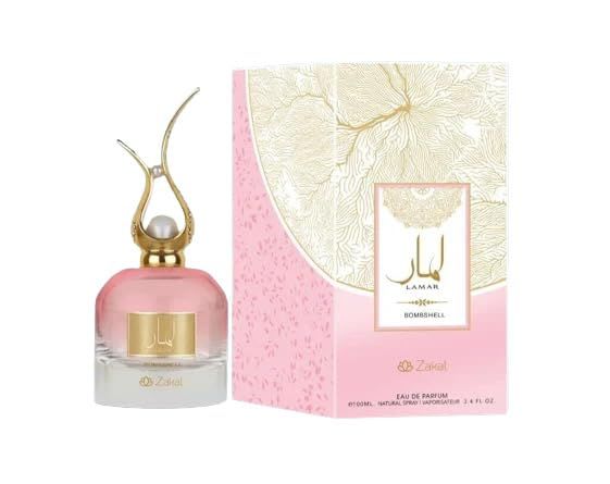 Lamar Bombshell Eau de Parfum, By zakat Pink and Gold Bottle, 3.4 fl oz