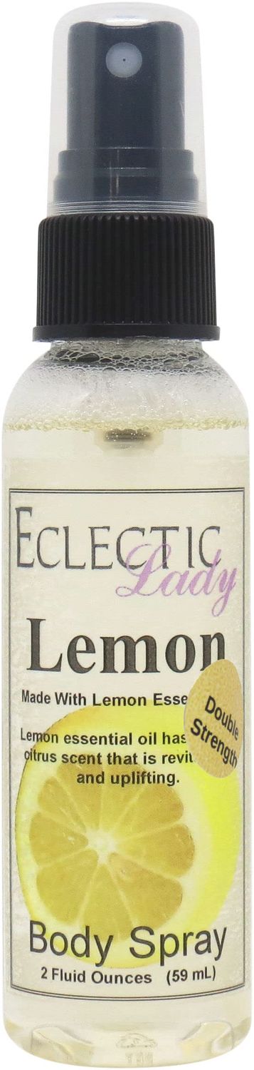 Eclectic Lady Lemon Body Spray, Double Strength, 2 ounces, Body Mist for Women with Clean, Light &amp; Gentle Fragrance, Cologne with Soft, Subtle Aroma For Daily Use