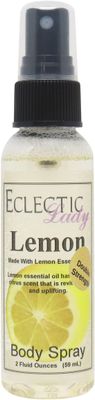 Eclectic Lady Lemon Body Spray, Double Strength, 2 ounces, Body Mist for Women with Clean, Light &amp; Gentle Fragrance, Cologne with Soft, Subtle Aroma For Daily Use